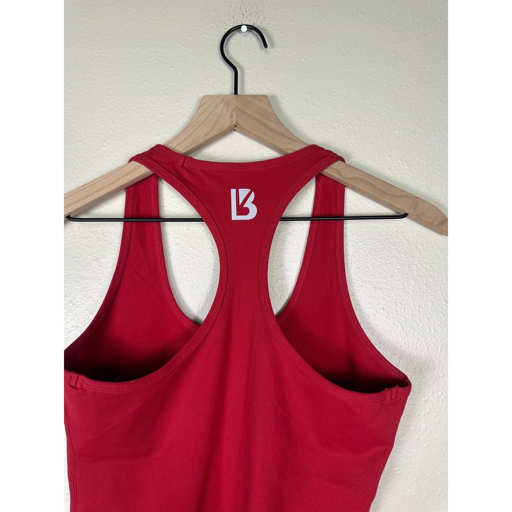 BUFFBUNNY Performance Racerback Tank Top Womens Medium Red Activewear Slim Fit - Picture 3 of 4